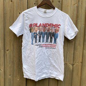 Plandemic COVID-19 Funny Graphic T Shirt Medium